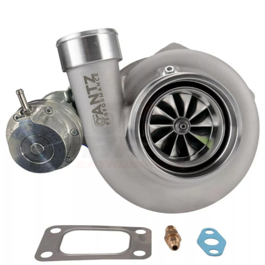 ANTZ-GTX3584RS $949.9 ANTZ 6784 GTX3584RS Ball Bearing Turbo Turbocharger 1.06 AR $949.9 67mm GTX 10 blade wheel. Ball bearing application. Ported rear flapper mod Anti surge 4″ inlet compressor housing. Direct bolt on. -- Dual ceramic ball bearing system 67*84mm Billet compressor wheel 68*62mm “RS” Gen2 turbine wheel 0.83, 1.01 A/R dual v-band turbine housing, T3 0.63, 0.82 V-Band outlet turbine housing available, V-Band Flange kit(s) for the exhaust housing included – Message us for these other options.