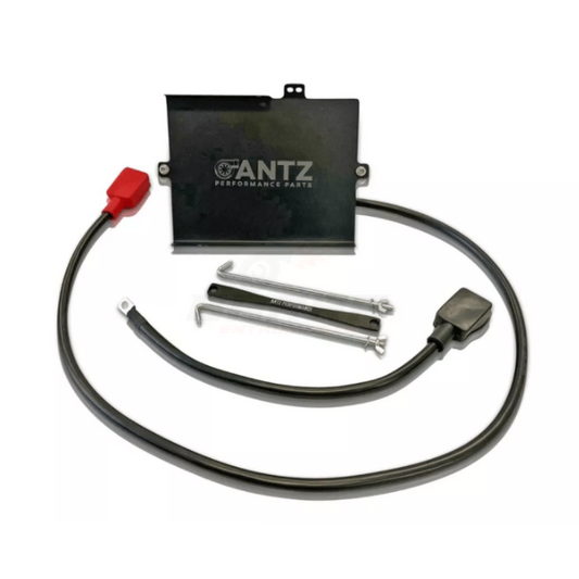 ANTZ-BAPSKIT $269.9 ANTZ Battery Relocation Kit (Passenger Side) Suits Ford XR6 BA-BF $269.9 Battery is moved from the factory driver side position to the passenger side with our customised tray to allow room for a turbo side intake kit. KIT INCLUDES: Battery tray J Bolts and clamps Battery terminals Battery terminal covers. Mounting bolts. 2B&S Battery Cables (Positive & Negative) --Battery is moved from the factory driver side position to the passenger side with our customised tray to allow room for a tu