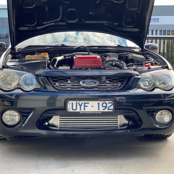 ANTZ-BFSTG2CORE1 $1160 ANTZ Stage 2 Intercooler Race Edition FPV Falcon BA BF XR6 Turbo F6 $1160 Proven to effectively reduce air temperature’s for high performance applications while utilising factory intercooler mounting points for easy installation/fitment. 500 x 370 x 80mm thick bar and plate intercooler. Tig welded construction. Raw aluminium finish. Mounts using factory mounting points for an easier fitment. Intercooler end tanks utilize a 3″ inlet & outlet. -- The ANTZ performance Race Edition inter