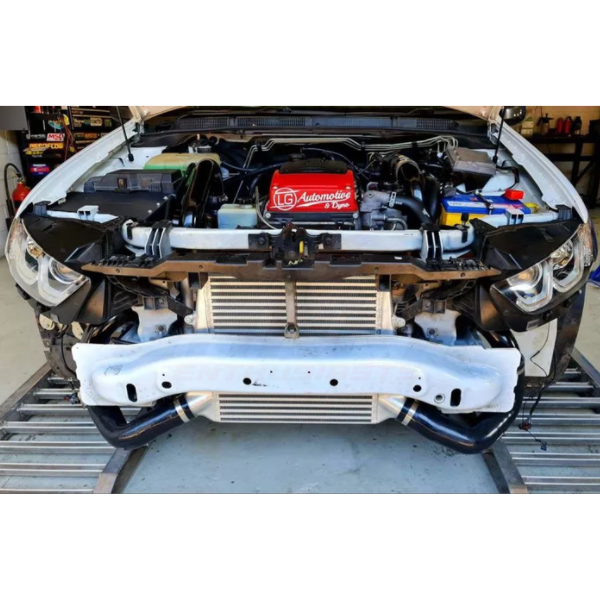 ANTZ-FGXSTI $1290 Stage 2 Intercooler FPV FG XR6 Turbo F6 FORD FALCON FG FGX $1290 Aftermarket intercooler piping is required for use with this intercooler as factory piping will not fit Dimensions of bar & plate core: 410 x 400 x 90mm. Tig welded construction Raw aluminium finish 2.5″ (64mm) inlet and outlet. Proven to effectively reduce air temperatures for a high performance application. Utilises factory intercooler mounting points for an easy installation and fitment (Fitting guide provided on our fitt