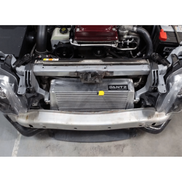 ANTZ-FGXSTI $1290 Stage 2 Intercooler FPV FG XR6 Turbo F6 FORD FALCON FG FGX $1290 Aftermarket intercooler piping is required for use with this intercooler as factory piping will not fit Dimensions of bar & plate core: 410 x 400 x 90mm. Tig welded construction Raw aluminium finish 2.5″ (64mm) inlet and outlet. Proven to effectively reduce air temperatures for a high performance application. Utilises factory intercooler mounting points for an easy installation and fitment (Fitting guide provided on our fitt