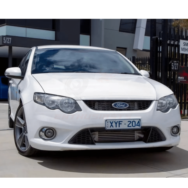 ANTZ-FGXSTI $1290 Stage 2 Intercooler FPV FG XR6 Turbo F6 FORD FALCON FG FGX $1290 Aftermarket intercooler piping is required for use with this intercooler as factory piping will not fit Dimensions of bar & plate core: 410 x 400 x 90mm. Tig welded construction Raw aluminium finish 2.5″ (64mm) inlet and outlet. Proven to effectively reduce air temperatures for a high performance application. Utilises factory intercooler mounting points for an easy installation and fitment (Fitting guide provided on our fitt