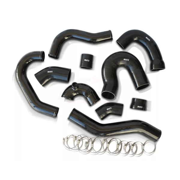 ANTZ-S3RIP-FG $545.36 STAGE 3 Race Intercooler Piping KIT Full Gloss Black Suits Ford Falcon FG Turbo $545.36 KIT INCLUDES: Full aluminium intercooler piping in gloss black finish Including aluminium throttle body elbow. 4 ply silicon joiners in black. Hose clamps to suit. -- This stage 3 race (competition) piping kit is a replacement for the factory FG xr6 turbo models, compatible with the ANTZ stage 3 intercooler and some others on the market with 3″ end tanks. Our stage 3 piping kit is a full replacemen
