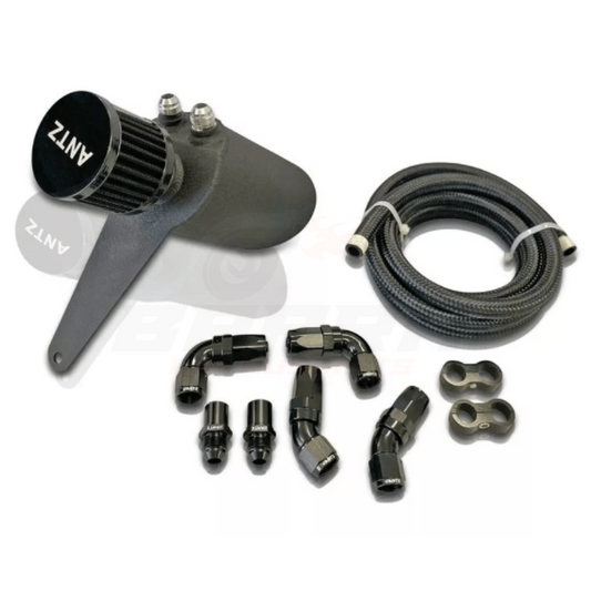 ANTZ-xr6cc2 $499.9 Catch Can Race Kit (Braided Hose) Suits Ford BA BF FG FGX $499.9 Benefits of fitting our Catch Cans: Cleaner combustion Prevent oil contamination in intercooler piping. Prevent oil from coating intake and turbo charger Washable air filter. -- Full flow AN8 fittings for maximum efficiency for high powered vehicles. (Beware of cheaper thin/standard fittings) DESCRIPTION: Having a catch can is incredibly important for longevity in turbo charged vehicles and performance, preventing oil vapou