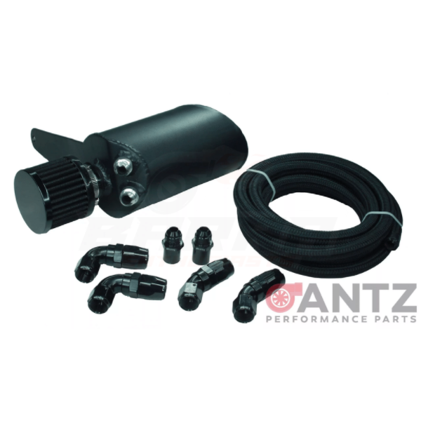 ANTZ-xr6cc2 $499.9 Catch Can Race Kit (Braided Hose) Suits Ford BA BF FG FGX $499.9 Benefits of fitting our Catch Cans: Cleaner combustion Prevent oil contamination in intercooler piping. Prevent oil from coating intake and turbo charger Washable air filter. -- Full flow AN8 fittings for maximum efficiency for high powered vehicles. (Beware of cheaper thin/standard fittings) DESCRIPTION: Having a catch can is incredibly important for longevity in turbo charged vehicles and performance, preventing oil vapou