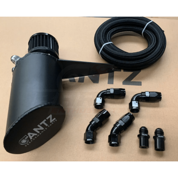 ANTZ-xr6cc2 $499.9 Catch Can Race Kit (Braided Hose) Suits Ford BA BF FG FGX $499.9 Benefits of fitting our Catch Cans: Cleaner combustion Prevent oil contamination in intercooler piping. Prevent oil from coating intake and turbo charger Washable air filter. -- Full flow AN8 fittings for maximum efficiency for high powered vehicles. (Beware of cheaper thin/standard fittings) DESCRIPTION: Having a catch can is incredibly important for longevity in turbo charged vehicles and performance, preventing oil vapou