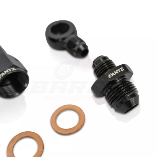 ANTZ-BTWLK $199.9 Braided Turbo Water Line Kit Suits Ford BA BF FG FGX Falcon $199.9 Complete replacement for your hard line factory water line. 6AN braided hose and fittings. Copper washes included. Can be used on high mount turbo applications as well as factory seated turbochargers. -- Braided water feed line for the Falcon BA BF FG FGX series. Complete replacement for your hard line factory water line. 6AN braided hose and fittings. Copper washes included. Can be used on high mount turbo applications as