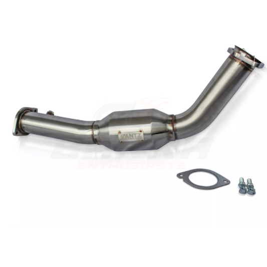 ANTZ-GHBOHFC $495 Bolt On 100 CPSI 3″ High Flow Cat Pipe Bolt On Stainless Steel Ford FG Turbo Falcon $495 Enhance horsepower gains Quicker turbocharge spool Enhanced throttle response. Reduce turbo back pressure. Enhance exhaust sound. Bolt on application. Suit all FG FGX Sedan and Ute models. -- With the factory FG turbo catalytic converter being one of the most restrictive components to the Ford Falcon FG Turbo, this is a direct replacement high flow cat pipe kit. DESCRIPTION: Our 3 inch (3″) FG turbo c