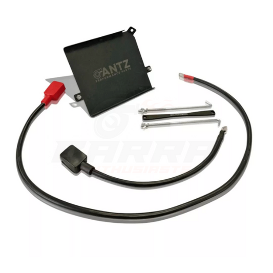 ANTZ-FGPSBATRELO $249.9 Battery Relocation Kit suit XR6 Turbo FORD Falcon FG-FGX $249.9 KIT INCLUDES: Two piece system for easy installation made from powder coated steel. Battery positive lead & battery negative lead. Both positive and negative terminals. Battery Clamp -- Ford Falcon FG XR6 Turbo Battery Relocation Kit to allow a turbo side air intake. When using any 4 inches Airbox/air intake kit, the original position of the battery has to be moved, we have developed a two-piece battery tray system supp