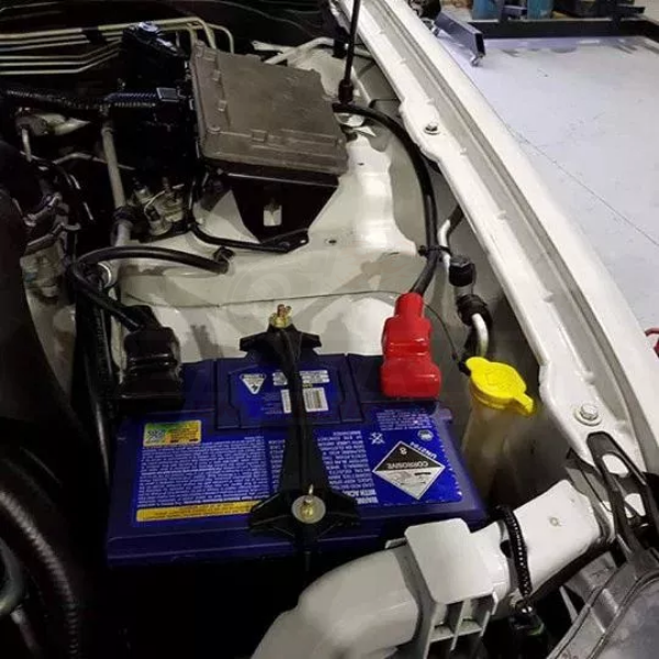 ANTZ-FGPSBATRELO $249.9 Battery Relocation Kit suit XR6 Turbo FORD Falcon FG-FGX $249.9 KIT INCLUDES: Two piece system for easy installation made from powder coated steel. Battery positive lead & battery negative lead. Both positive and negative terminals. Battery Clamp -- Ford Falcon FG XR6 Turbo Battery Relocation Kit to allow a turbo side air intake. When using any 4 inches Airbox/air intake kit, the original position of the battery has to be moved, we have developed a two-piece battery tray system supp