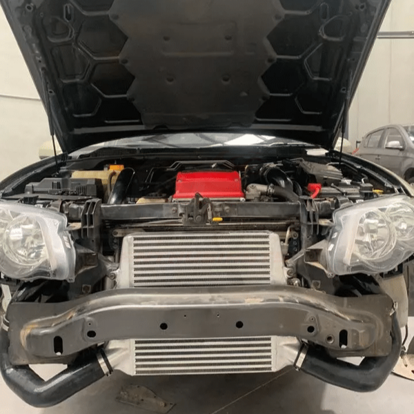 AZ-FGXS2IK-B $1790 Turbo Stage 2 Intercooler Kit Bundle Suits Ford FG FGX Falcon $1790  KIT INCLUDES: FG/FGX Stage 2 Intercooler Core FG/FGX Stage 2 Intercooler piping kit FG/FGX Throttle Body elbow kit (not pictured) -- Lets face it, ‘Street’ size intercoolers are a minor upgrade over your stock intercooler, so much so; we recommend to go straight to a race core (aka Stage 2 intercooler). We have used our FG race edition intercooler on a FG XR6 turbo producing 518.6rwkw (approx 700rwhp) on a mainline dyno,