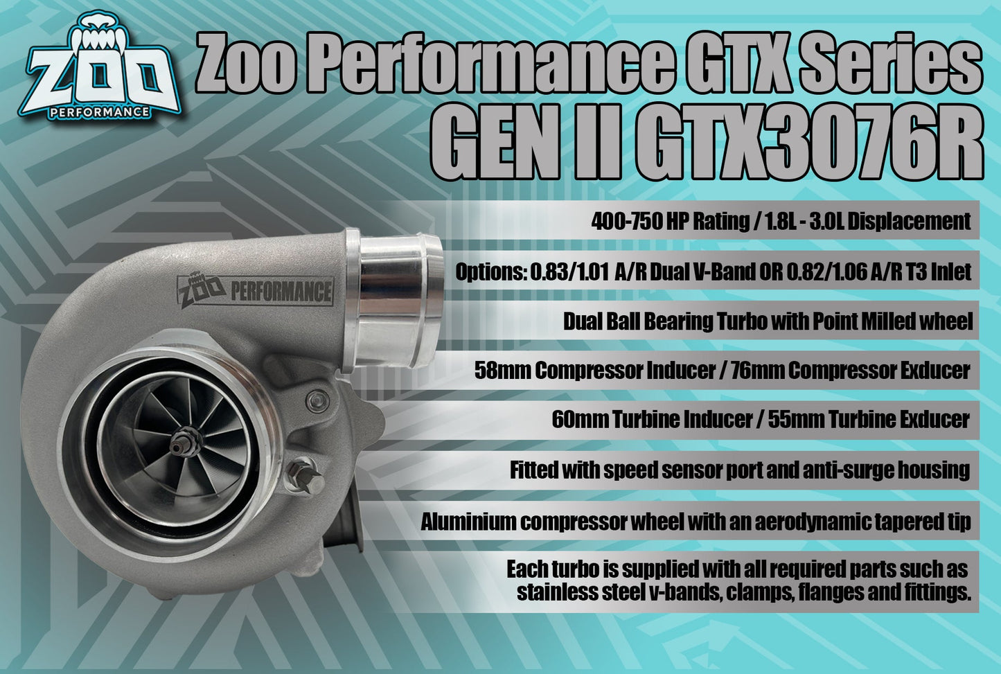 GEN II GTX3076R Series 58mm Turbo