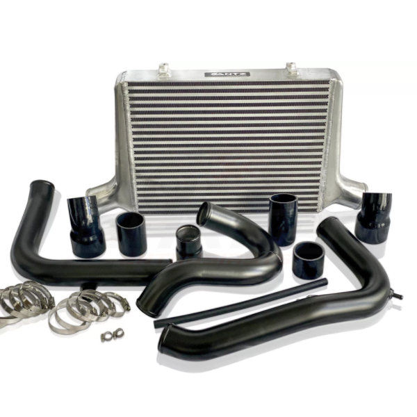 ANTZ-BFSTG2FULL $1699.9 Stage 2 Intercooler Kit Bundle Suits Ford BA BF Falcon Turbo $1699.9  KIT INCLUDES: Ford Falcon BA/BF Stage 2 Race Intercooler raw aluminium finish. Ford Falcon BA/BF black intercooler piping kit to suit. Hose clamps and silicon joiners included. -- The ANTZ performance Race Edition intercooler kit for the Ford Falcon B series is here. Lets face it, street size intercoolers are a minor upgrade over your stock intercoolers, so much so we recommend to go straight to a Race Intercooler